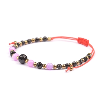 Bransoletka celebrytka czarny TURMALIN JADEIT HEMATYT ochrona i odwaga